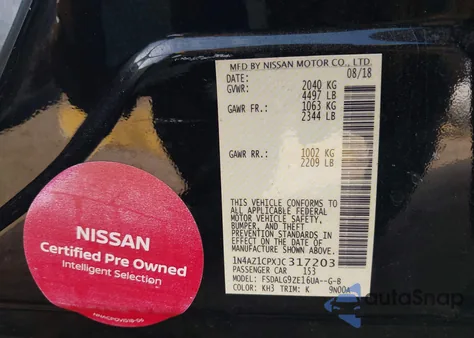 2018 Nissan Leaf Sl from USA, damaged, VIN 1N4AZ1CPXJC317203